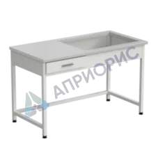 Приставка для весового стола 1200х600х750, раб. поверхность - ЛАМИНАТ БЕЛЫЙ (весовой стол справа)