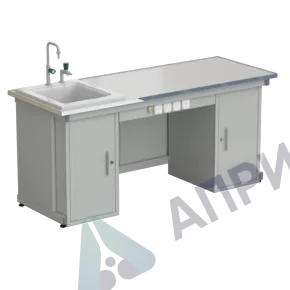 Стол демонстрационный с двумя напольными тумбами, с электрикой, с подводом воды 2000х750х900, раб. поверхность - LABGRADE-лайт