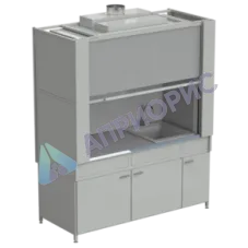 Шкаф вытяжной с коконом из стекопластика с мойкой из СП и смесителем с ВЗБ светильником 1800х820х2240 мм, раб.поверхость - МОНОЛИТНЫЙ КЕРАМОГРАНИТ