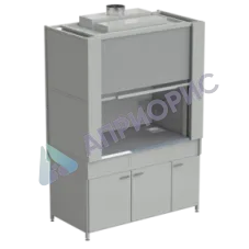 Шкаф вытяжной с коконом из стеклопластика с водой с ВЗБ светильником 1500х820х2240 мм, раб. поверхность - МОНОЛИТНЫЙ КЕРАМОГРАНИТ