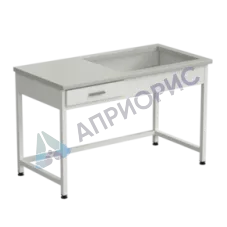 Приставка для весового стола 1200х600х750, раб. поверхность - ЛАМИНАТ СЕРЫЙ (весовой стол справа)