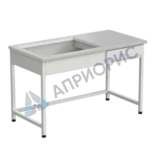 Приставка для весового стола 1200х600х750, раб. поверхность - ЛАМИНАТ БЕЛЫЙ (весовой стол слева)