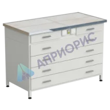 Стол-тумба с электрикой (2 ящика + 4 широких ящика) 1212x610x850 мм, раб. поверхность - КЕРАМИКА