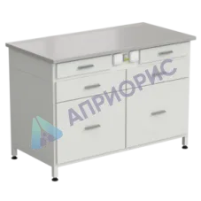 Стол-тумба с электрикой 1213x613x850 мм, 2 ящика + 2 ящика + 2 ящика, раб. поверхность - DURCON с бортиком