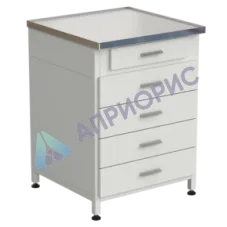 Тумба 5 ящиков 610х610х850, верхний ящик - роликовые направляющие, нижние ящики - направляющие полного выдвижения, LABGRADE-лайт