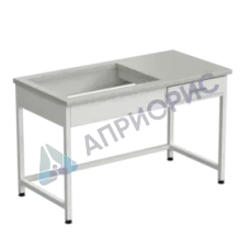 Приставка для весового стола 1200х600х750, раб. поверхность - ЛАМИНАТ СЕРЫЙ (весовой стол слева)