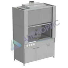 Шкаф вытяжной с коконом из стеклопластика с мойкой из СП и смесителем, с электрикой 1500х820х2240 мм, раб.поверхость - МОНОЛИТНЫЙ КЕРАМОГРАНИТ