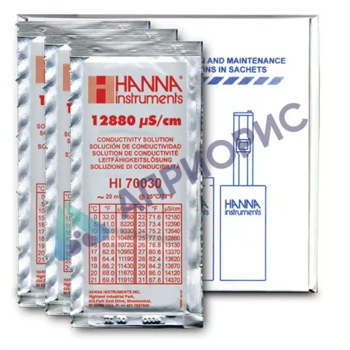Раствор для калибровки HANNA HI 70030 Р (для кондуктометров, 25x20 мл)