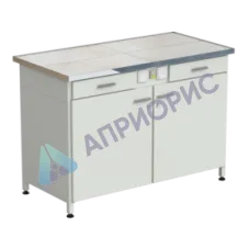 Стол-тумба с электрикой (2 ящика + двери) 1212x610x850 мм, раб. поверхность - КЕРАМИКА