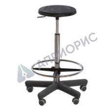 Табурет лабораторный на роликах (высота 620-760 мм) (полиуретан)