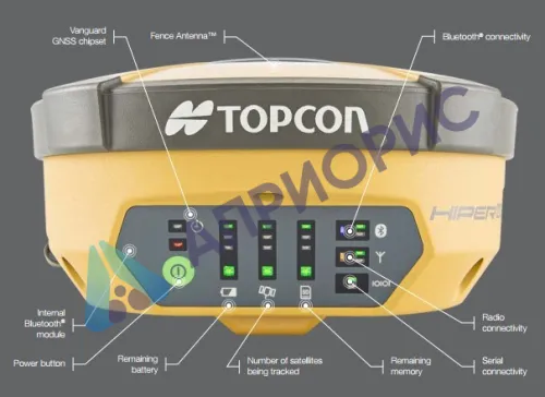 ГНСС-приемник Topcon Hiper VR UHF/GSM, TILT (GPS, ГЛОНАСС, L1, L2, L5, Beidou, Galileo, QZSS, SBAS, Radio+LL, RTK 10Гц, TILT)