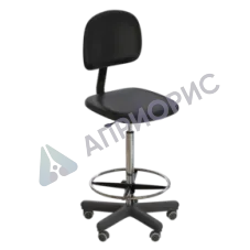 Стул лабораторный на роликах (высота 620-760 мм) (кожзам)