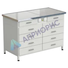 Стол-тумба с электрикой (2 ящика + 4 ящика + 4 ящика) 1212x610x850 мм, раб. поверхность - КЕРАМОГРАНИТ