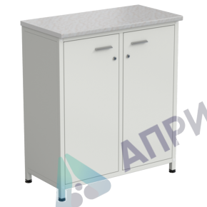Шкаф-тумба белая 2 двери 910х450х1060 мм, раб. поверхность - ЛАМИНАТ БЕЛЫЙ