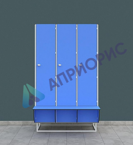 ШКАФ ДЛЯ РАЗДЕВАЛОК ОДНОСЕКЦИОННЫЙ СО СКАМЕЙКОЙ