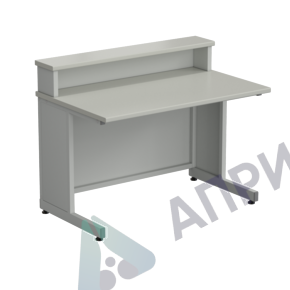Стол преподавателя с полкой 1200х750х950 в сборе, раб. поверхность - ЛАМИНАТ БЕЛЫЙ