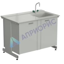 Мойка одинарная 1200х750х900 мм, одна чаша справа, смеситель, раб. поверхность - DURCON