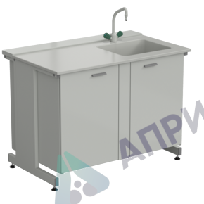 Мойка одинарная 1200х750х900 мм, одна чаша справа, смеситель, раб. поверхность - DURCON