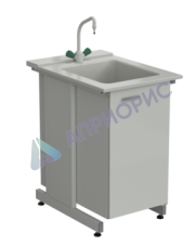 Мойка одинарная 550х790х900 мм, (глубина раковины 280 мм, кран TOF), раб. поверхность - DURCON