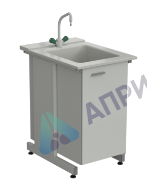 Мойка одинарная 550х790х900 мм, (глубина раковины 280 мм, кран TOF), раб. поверхность - DURCON