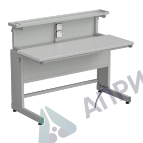 Стол ученический с выдвижным блоком и розетками 1200х600х965, раб. поверхность - ЛАМИНАТ СЕРЫЙ