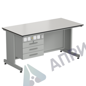 Стол преподавателя с подвесной тумбой, электрикой + слот 1500х750х760, раб. поверхность - LABGRADE