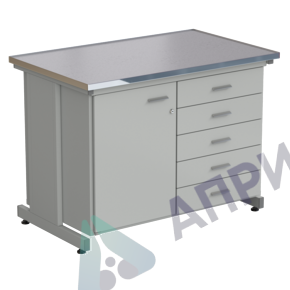 Стол-тумба 1 дверь (левая) + 5 ящиков 1212х750х900, МОНОЛИТНЫЙ КЕРАМОГРАНИТ