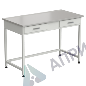 Стол лабораторный с 2 ящиками 1213х613х850 мм, раб. поверхность - DURCON с бортиком