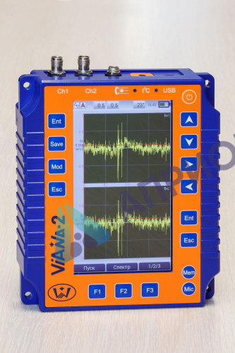 ViAna-2 – двухканальный анализатор вибрационных сигналов с функцией балансировки роторов в собственных опорах