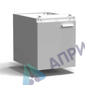 Тумба подвесная дверь левая 400х540х465 мм, низкая, серый металл - СТАЛЬ