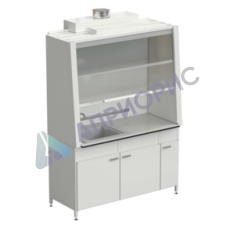 Шкаф вытяжной с одной мойкой из СП и ВЗБ светильником 1520х750х2160 мм, раб. поверхность - LABGRADE