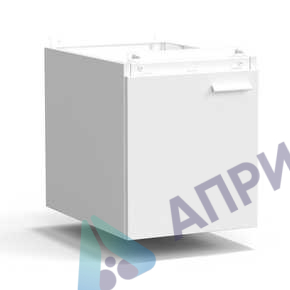 Тумба подвесная дверь левая 400х540х465 мм, низкая, белый металл - СТАЛЬ