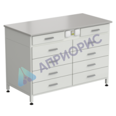 Стол-тумба с электрикой (2 ящика + 4 ящика + 4 ящика) 1200x600x850 мм, раб. поверхность - DURCON