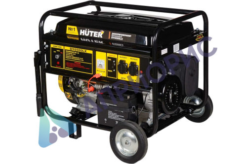 Бензиновый генератор HUTER DY6500LX с колесами