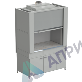 Шкаф вытяжной с коконом из стеклопластика без воды с ВЗБ светильником 1500х820х2240 мм, раб. поверхность - КЕРАМИКА