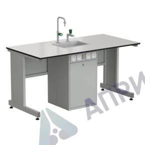 Стол ученический с сервисной стойкой, с электрикой, с подводом воды 1500х750х760, раб. поверхность - LABGRADE