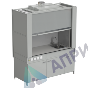 Шкаф вытяжной с коконом из стеклопластика с мойкой из НС и смесителем с электрикой 1800х820х2240 мм, раб. поверхность - LABGRADE