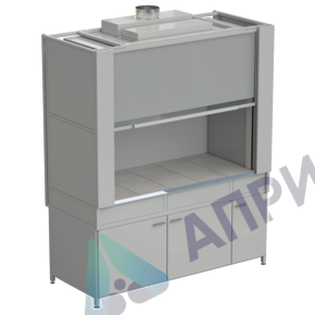 Шкаф вытяжной с коконом из стеклопластика без воды с ВЗБ светильником 1800х820х2240 мм, раб. поверхность - КЕРАМИКА