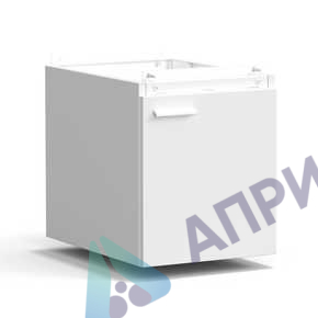 Тумба подвесная дверь правая 400х540х465 мм, низкая, белый металл - СТАЛЬ
