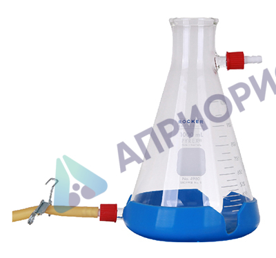 Приемная колба со сливом и силиконовой подставкой, 1000 мл (167100-15)