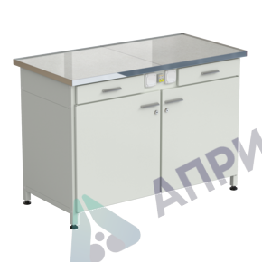 Стол-тумба с электрикой (2 ящика + двери) 1212x610x850 мм, раб. поверхность - КЕРАМОГРАНИТ