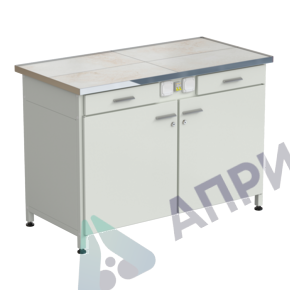 Стол-тумба с электрикой (2 ящика + двери) 1212x610x850 мм, раб. поверхность - КЕРАМИКА