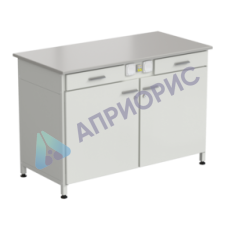Стол-тумба с электрикой (2 ящика + двери) 1200x600x850 мм, раб. поверхность - DURCON