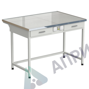 Стол лабораторный с 2-мя ящиками и электрикой 1212х850х850 мм, раб. поверхность - КЕРАМОГРАНИТ