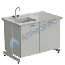 Мойка одинарная 1200х750х900 мм, одна чаша слева, смеситель, раб. поверхность - DURCON