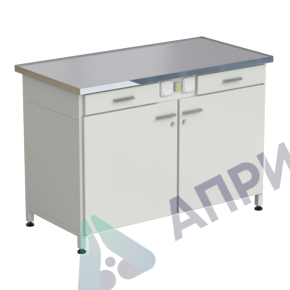 Стол-тумба с электрикой (2 ящика + двери) 1212x610x850 мм, раб. поверхность - МОНОЛИТНЫЙ КЕРАМОГРАНИТ
