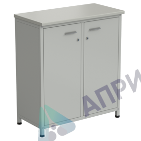 Шкаф-тумба серая 2 двери 910х450х1060 мм, раб. поверхность - ЛАМИНАТ СЕРЫЙ