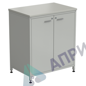 Шкаф-тумба серая 2 двери 910х615х1060 мм, раб. поверхность - ЛАМИНАТ СЕРЫЙ