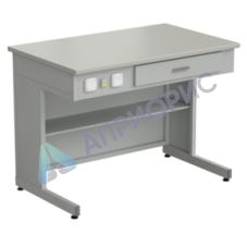 Стол демонстрационный с электрикой 1200*750*900, раб. поверхность - ЛАМИНАТ СЕРЫЙ
